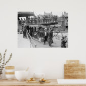 Poster Immigrants Arrivés à Ellis Island, début des année (Cuisine)