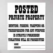 Poster immobilier, propriété privée (Devant)