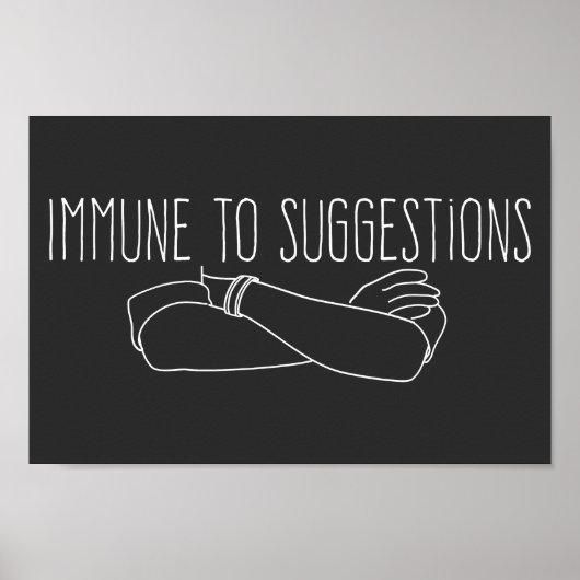 Poster Immune Aux Suggestions Attitude Des Armes Traversé (Devant)