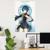 Poster Impact Genshin Xingqiu (Bureau à domicile)