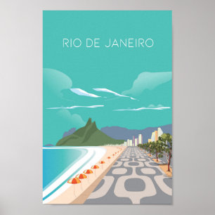 Poster Impanema Rio de Janeiro Brésil : voyage d'affiches