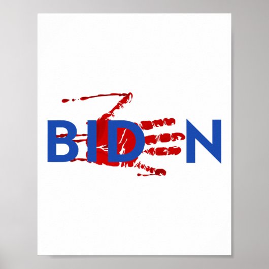 Poster Impeach Biden Squelette sanglant main Halloween (Devant)