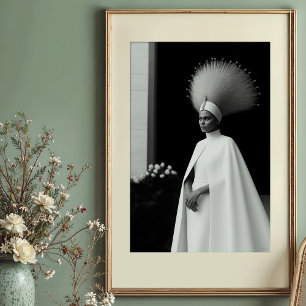 Poster Impératrice Avant-Garde : Couture Blanche & Noire