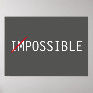 Poster Impossible Attitude Inspirante Réussite