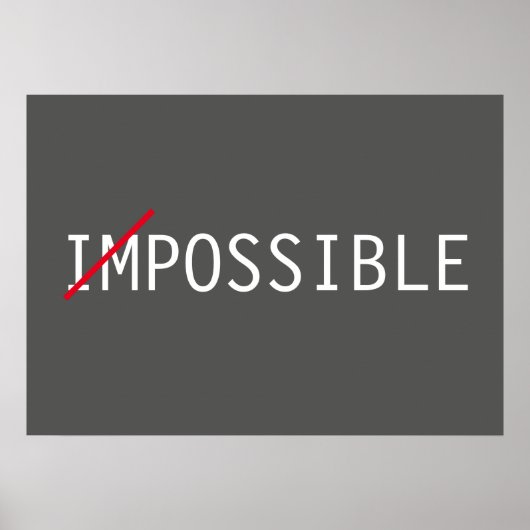 Poster Impossible Attitude Inspirante Réussite (Devant)