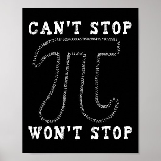 Poster Impossible d'arrêter Pi Wont Arrêter Math Pi Day (Devant)