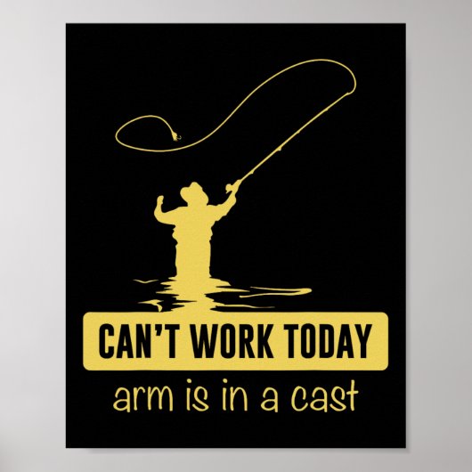 Poster Impossible de travailler aujourd'hui, le bras est (Devant)
