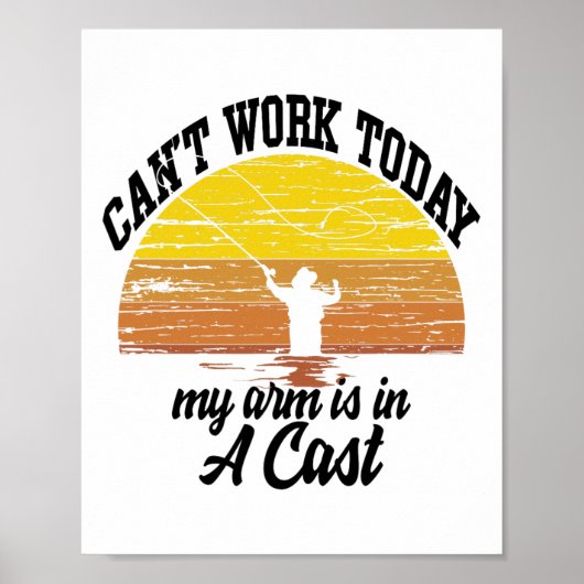 Poster Impossible de travailler aujourd'hui Mon bras est (Devant)