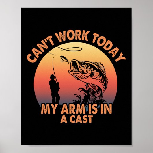 Poster Impossible de travailler aujourd'hui Mon bras est (Devant)