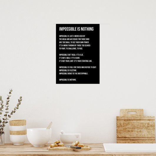 Poster Impossible N'Est Rien, Gym, Hustère, Succès, Grind (Cuisine)
