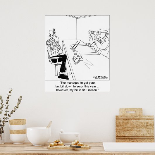 Poster Impôt zéro, CPA Bill 10 millions de dollars (Cuisine)