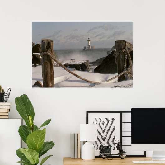 Poster Impression/affiche du phare de Canal Park (Bureau à domicile)