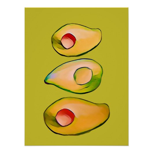 Poster Impression Avocado - Art cuisine (Devant)