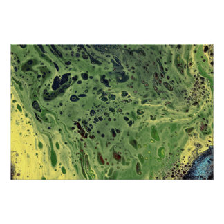 Poster Impression d'affiche abstraite vert gras Fade Away