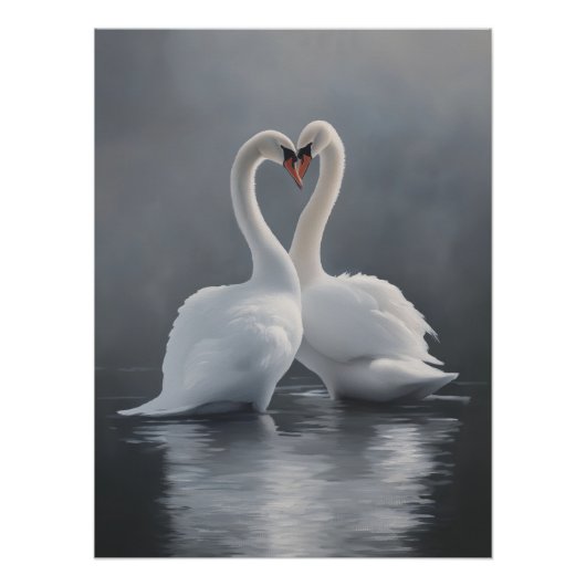 Poster Impression d'art de cygne vintage (Devant)