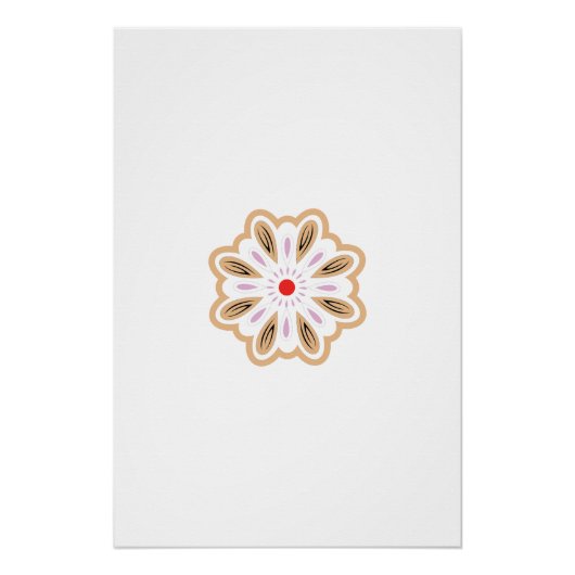Poster Impression d'art floral Mandala | Décor Boho (Devant)