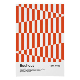Poster Impression d'art géométrique à rayures orange roug