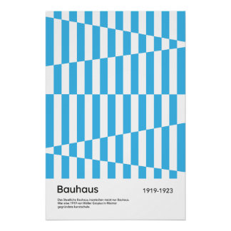 Poster Impression d'art géométrique Bauhaus Blue Stripe 1