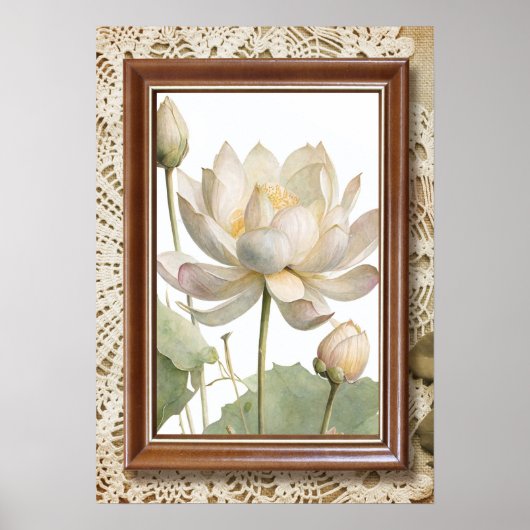Poster "Impression d'art mural fleur de lotus élégante" (Devant)