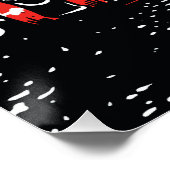 Poster Impression d'art pop avant d'une voiture rétro rou (Coin)