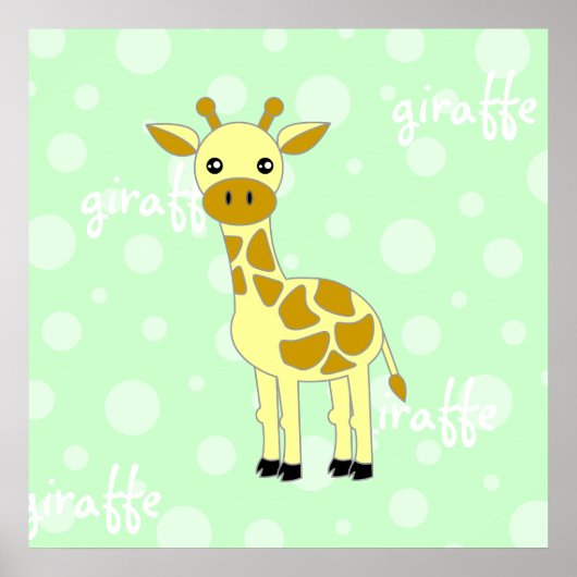 Poster / Impression de bébé girafe mignon (Devant)