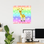 Poster / Impression de bébé girafe mignon arc-en-c (Bureau à domicile)