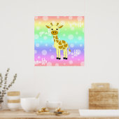 Poster / Impression de bébé girafe mignon arc-en-c (Cuisine)