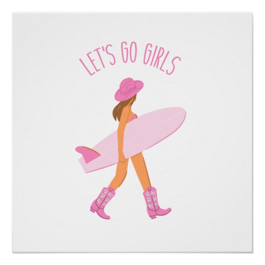 Poster Impression de Cowgirl Surfeuse (Devant)