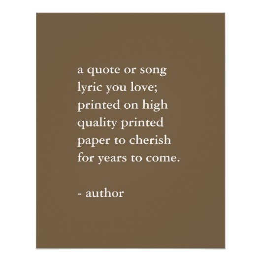 Poster Impression de devis personnalisée neutre (Devant)