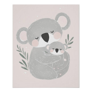 Poster Impression de koala pour la nurserie, décoration m