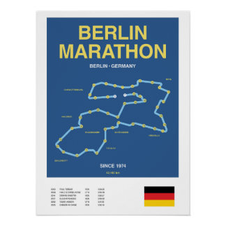 Poster Impression de ligne minimaliste du marathon de Bos