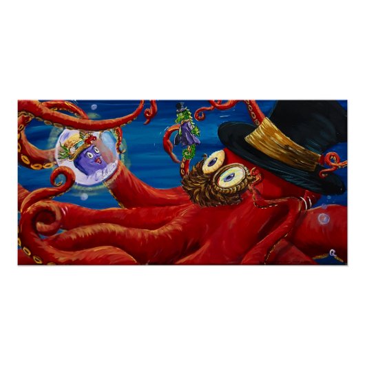 Poster Impression Fred Octopus & Sam Seahorse Steampunk (Devant)