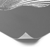 Poster Impression, gris/gris et blanc sur le bloc de coqu (Coin)