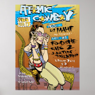 Poster Impression/Poster de cowboy atomique