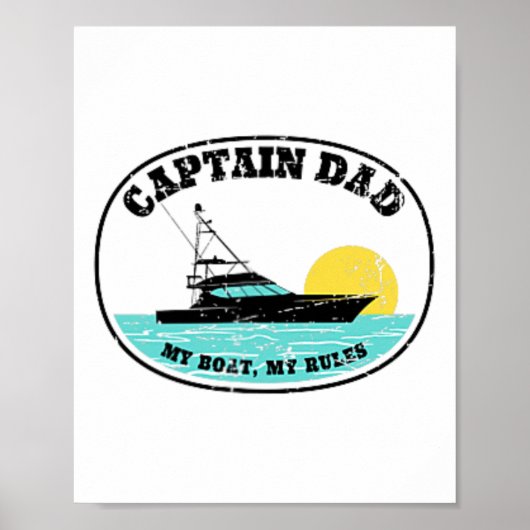 Poster (Impression recto verso) Capitaine Papa Mon Bateau (Devant)
