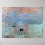 Poster Impression, Sunrise, Claude Monet, 1872<br><div class="desc">Oscar-Claude Monet (14 novembre 1840 - 5 décembre 1926) était un peintre français, un fondateur de la peinture impressionniste française et le praticien le plus constant et le plus prolifique de la philosophie du mouvement d'exprimer ses perceptions avant la nature, surtout en ce qui concerne la peinture en plein air...</div>