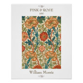 Poster Impression sur toile florale rose et rose William (Devant)
