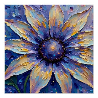 Poster Impression sur toile Grande Fleur Bleue | Botaniqu