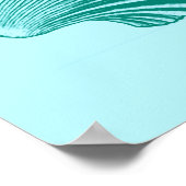 Poster Impression, turquoise et aqua à coque de pétoncle (Coin)