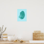 Poster Impression, turquoise et aqua à coque de pétoncle (Cuisine)