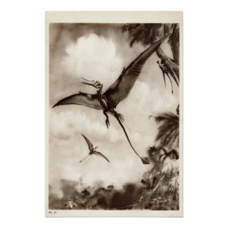 Poster Impression vintage de dinosaure #3