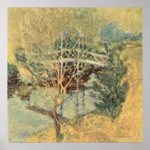 Poster Impressionisme vintage, pont blanc par Twachtman