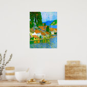 Poster Impressionist  Mediterranean Village by the Sea  (Cuisine)