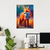 Poster Impressionist Red Fox Wildlife Painting (Bureau à domicile)
