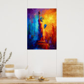 Poster Impressionist Statue of Liberty New York Artwork (Cuisine)