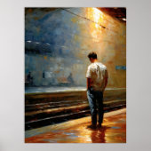 Poster Impressionist Urban Landscape – Quiet Platform (Devant)