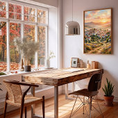 Poster Impressionnisme Campagne Coucher de Soleil Art Mur