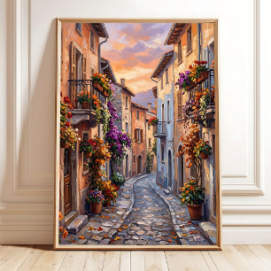 Poster Impressionnisme de campagne automnale sur toile