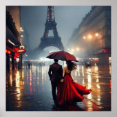 Poster Impressionnisme France Tour Eiffel et couple (Devant)