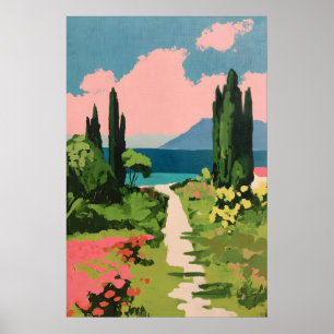 Poster Impressionnisme Giclée sur toile de Prairie Fleuri